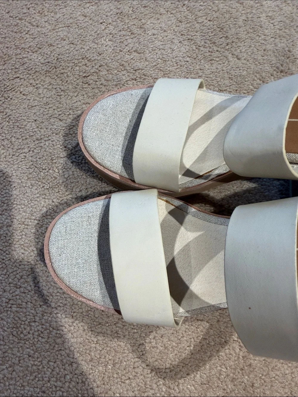 Dolce Vita Cream Double-Band Slide Mules